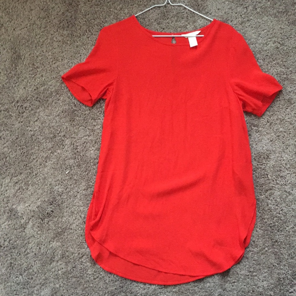Sheer Red Blouse
